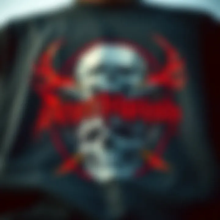 Close-up of the Deathwish T Shirt design