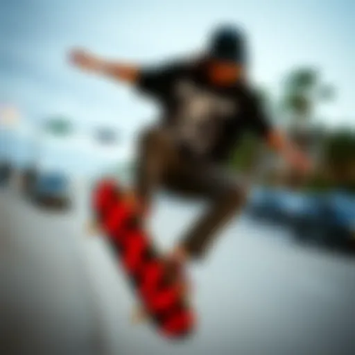 Dynamic skateboarding scene showcasing the Deathwish T Shirt