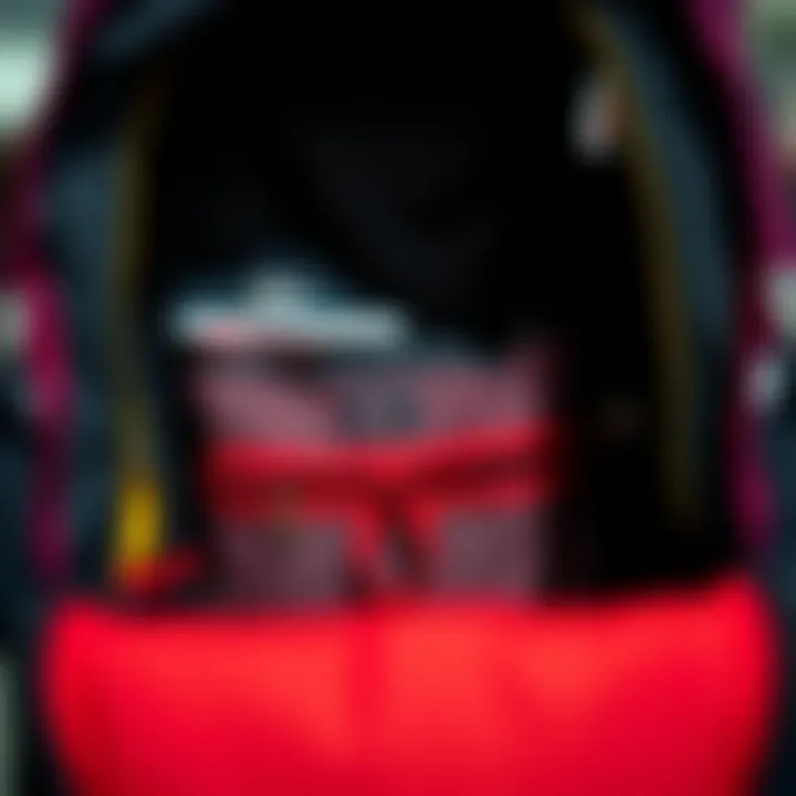Interior Storage Features of the Dickies Book Bag Interior view of the Dickies Book Bag highlighting storage features