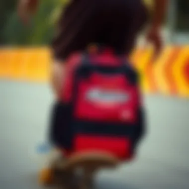 Dickies Book Bag in Skateboarding Action Dickies Book Bag in action on a skateboard