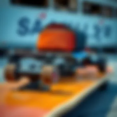 Essential Gear for Electric Skateboarding Close-up of electric skateboard gear and accessories