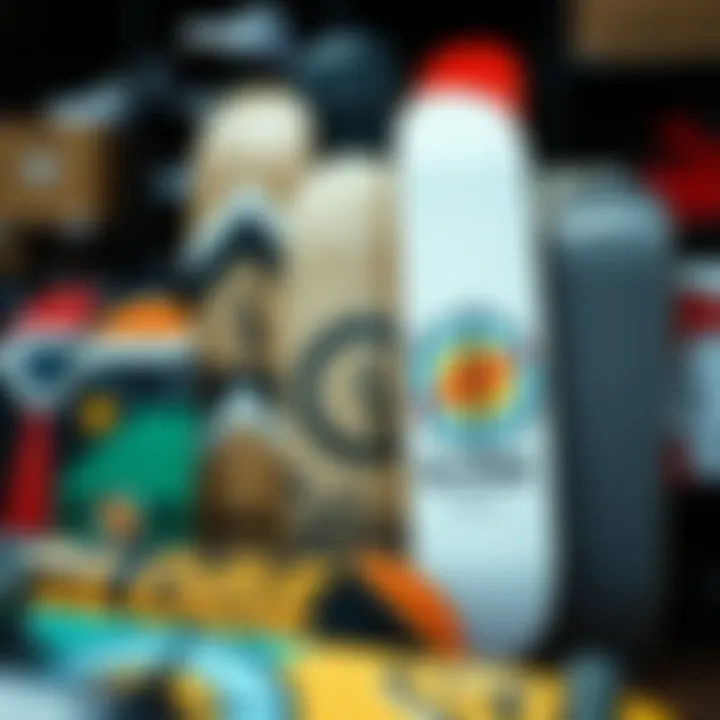 Diverse Collection of Globe Skateboards A collection of Globe skateboards showcasing varied graphics and styles.