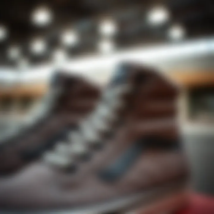 Design Details of Grey High Top Vans Close-up of the unique design details on grey high top Vans.