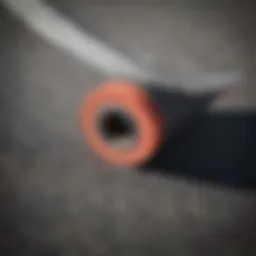 Close-up view of skateboard grip tape texture