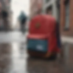 Stylish Herschel Supply Settlement Backpack showcased against an urban backdrop