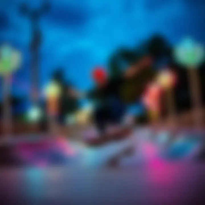 The Vibe of Skate Culture A vibrant skate park showcasing Jamie Foy's signature style