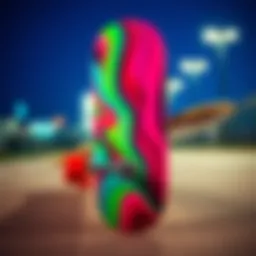 Cruiser skateboard showcasing vibrant deck design