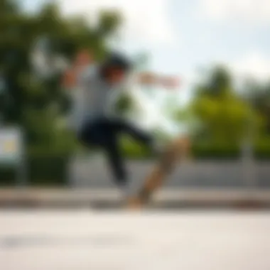Dynamic Performance in Action Skateboarder performing tricks with Libtech gear