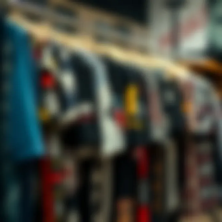 Diverse Boardshirt Collection Diverse collection of boardshirts hanging on a rack