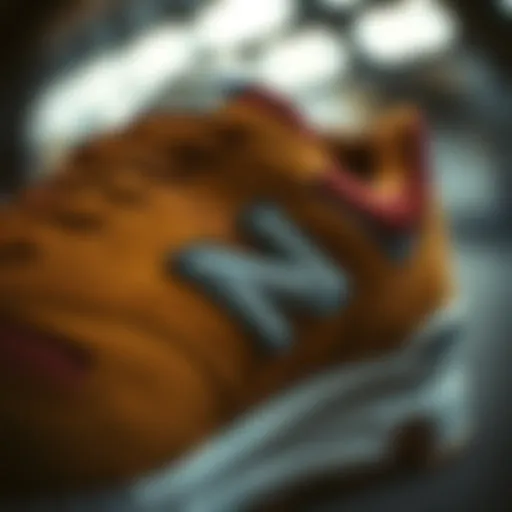 Intricate Craftsmanship of the 997H Tan Close-up view of the New Balance 997H Tan showcasing its intricate stitching and premium materials.