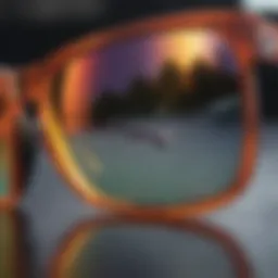 Close-up of innovative Oakley lens technology with vibrant colors.