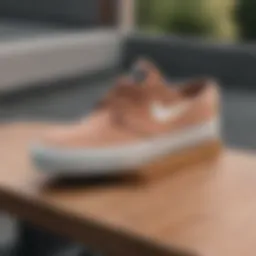 Stylish Nike Janoski shoes on a skateboard