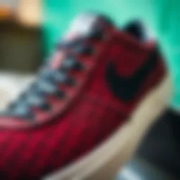 Close-up view of the unique texture and design of the Nike SB Sebastian Janoski