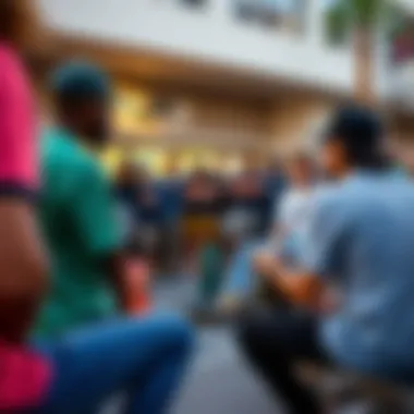 Skateboarding Community Engagement on Nike SB Sebastian Janoski Community gathering of skateboarders discussing the cultural significance of the shoe