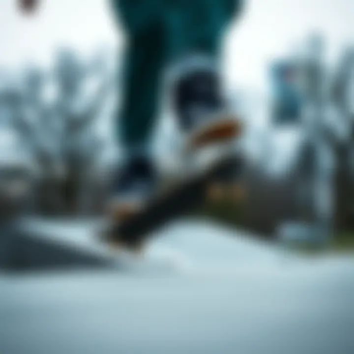 Skateboarding Action with Nike SB Sebastian Janoski Skateboarder performing tricks while wearing Nike SB Sebastian Janoski shoes