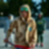 A vibrant collection of skateboarding apparel showcasing unique designs and patterns.