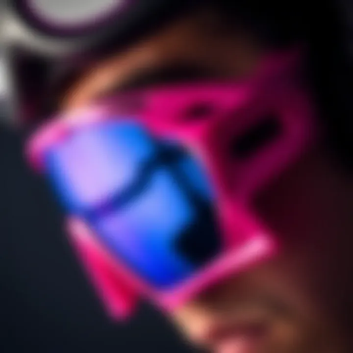 Design Features of Pink Oakleys Close-up of Pink Oakleys showcasing design details