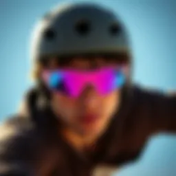 Stylish Pink Oakleys on a skateboarder