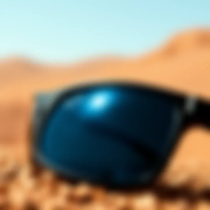 Detailed View of Polarized Lenses Close-up of polarized lenses showcasing clarity and design