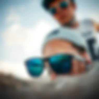 Embracing Outdoor Adventures with Style Outdoor scene with Ray-Ban Justin Polarized Blue sunglasses