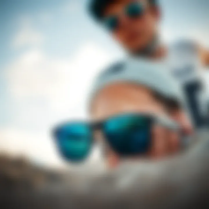 Embracing Outdoor Adventures with Style Outdoor scene with Ray-Ban Justin Polarized Blue sunglasses