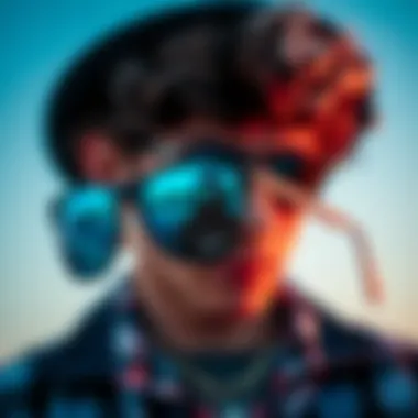 Fashion Meets Functionality Ray-Ban Justin Polarized Blue sunglasses on a stylish background