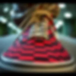 Close-up view of the iconic red and black checkerboard Vans