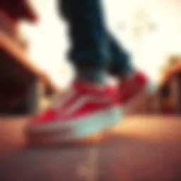 Exploring Red Vans Platform Sneakers in the Skateboarding Sphere Introduction