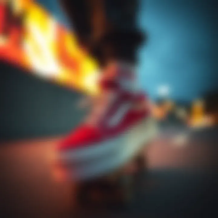 Notable Exploring Red Vans Platform Sneakers in the Skateboarding Sphere