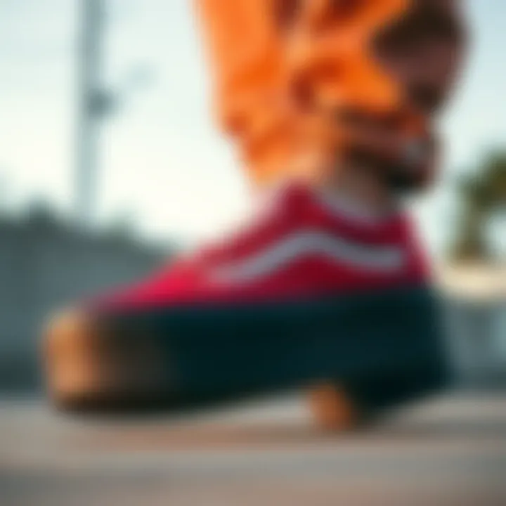 Exploring Red Vans Platform Sneakers in the Skateboarding Sphere Summary