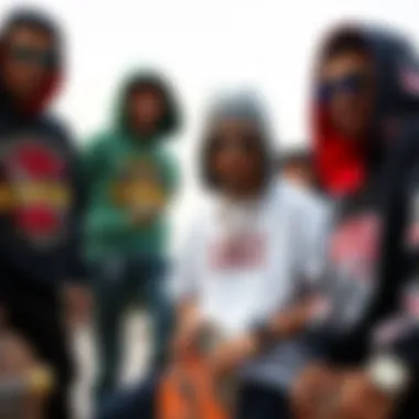 A group of skateboarders showcasing diverse scumbag styles