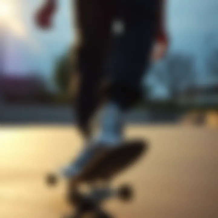 Artistic representation of skateboarding and fashion fusion