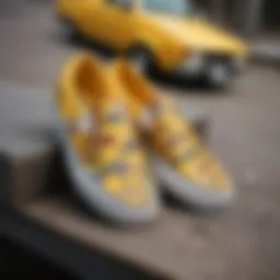 A close-up view of Simpson Vans slip-ons showcasing their unique design