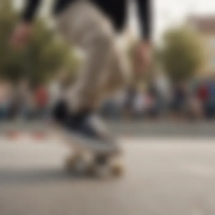 A skater performing tricks while wearing slip-ons