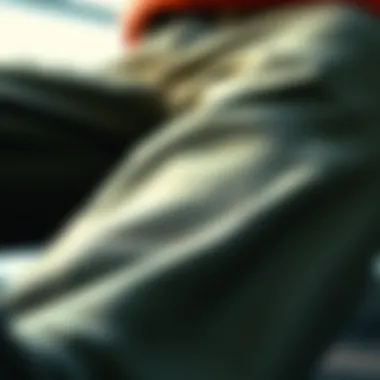 Close-up of high-quality fabric used in streetwear pants