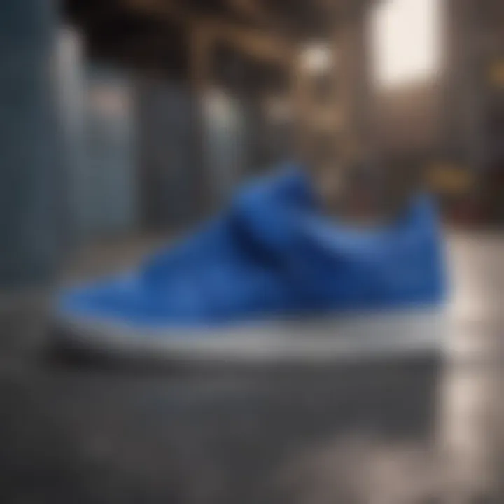 Close-up of the Adidas Forum Low Blue showcasing its unique design elements.