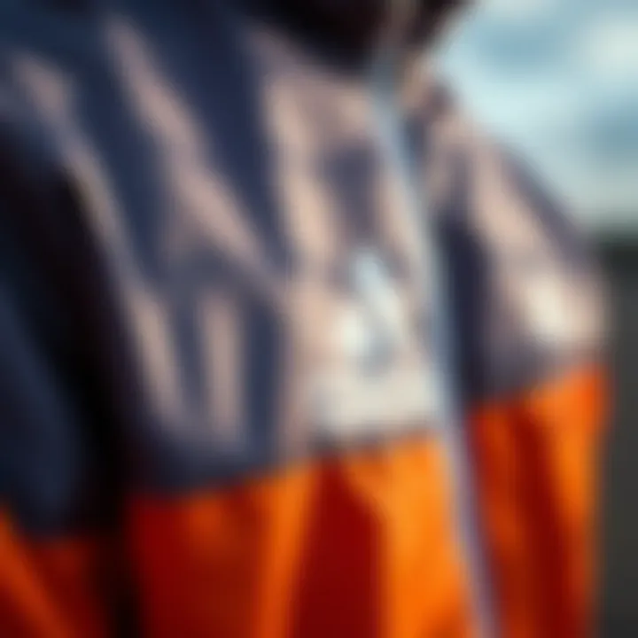 Fabric Details of Adidas Windbreaker Close-up of the fabric texture of Adidas windbreaker