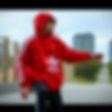 Skateboarding in Style with Adidas Skateboarder wearing Adidas windbreaker