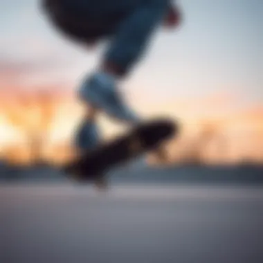 Skateboarding Tricks in Gray Adidas Skateboarder performing tricks wearing gray Adidas shoes