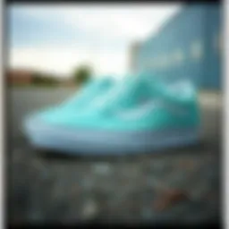 Stylish seafoam green Vans showcasing their unique color