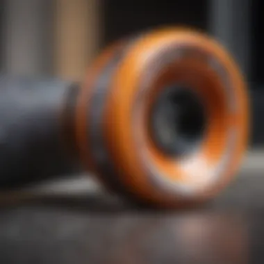 High-Quality Skateboard Wheels A close-up of high-quality skateboard wheels showcasing their design and material