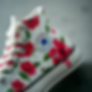 Design Details of the Converse Chuck Taylor Close-up of the Converse Floral Chuck Taylor All Star highlighting the unique design elements