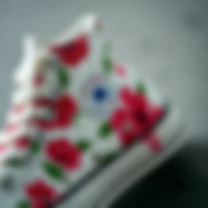 Design Details of the Converse Chuck Taylor Close-up of the Converse Floral Chuck Taylor All Star highlighting the unique design elements