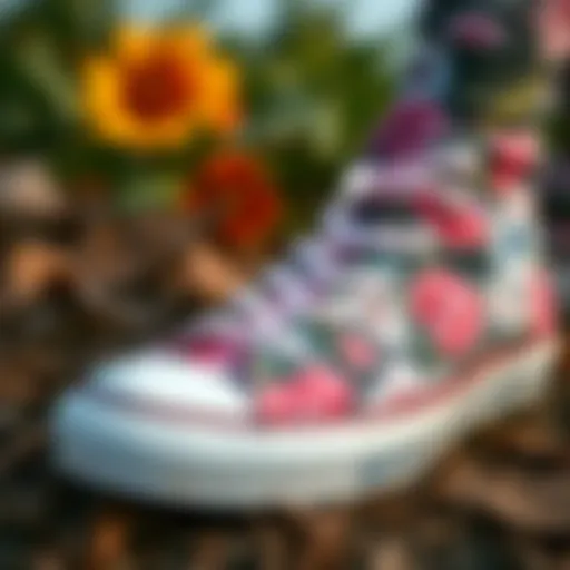 Floral Patterns of the Converse Chuck Taylor Artistic representation of the Converse Floral Chuck Taylor All Star showcasing floral patterns