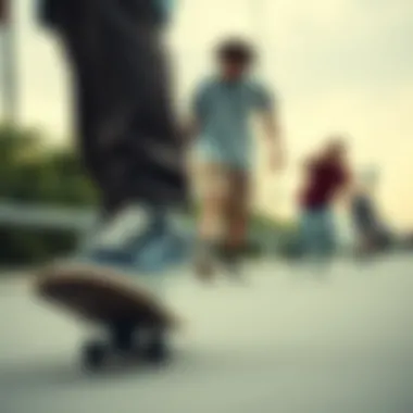 Skateboarders Embracing the Vans Old Skool Warped Skateboarders in action wearing Vans Old Skool Warped