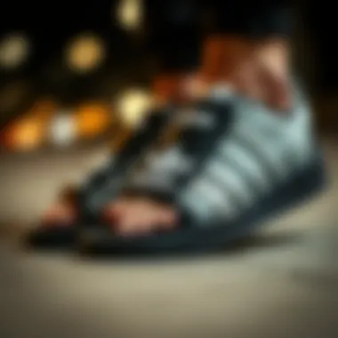 Adidas strap slides showcasing unique design elements