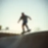 A skateboarder demonstrating a regular stance on a ramp, showcasing balance and technique