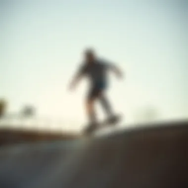 Regular Stance in Action A skateboarder demonstrating a regular stance on a ramp, showcasing balance and technique