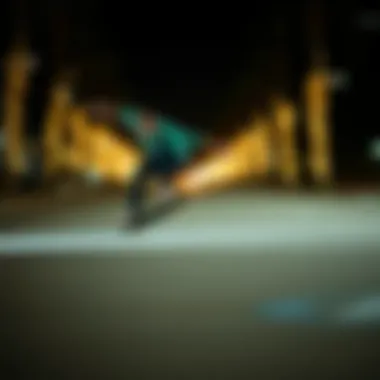 Skateboarding Style in Green Vanz Skateboarder performing tricks in green vanz