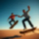 Gorin Brothers in Action A dynamic skateboarding moment showcasing the Gorin Brothers' unique style